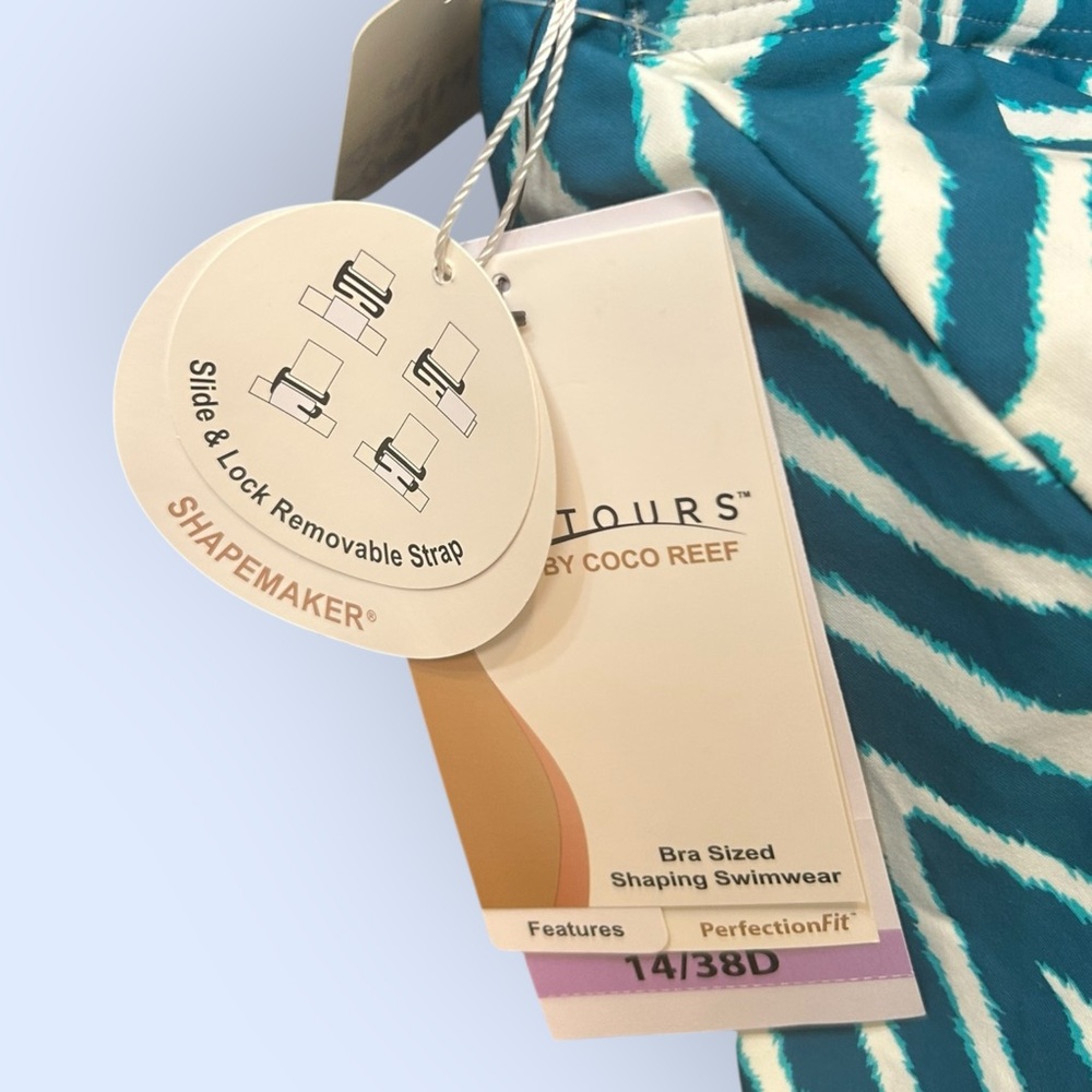 Contours Zebra Print Tankini Top – Size 14/38D – NWT - Picture 3 of 4